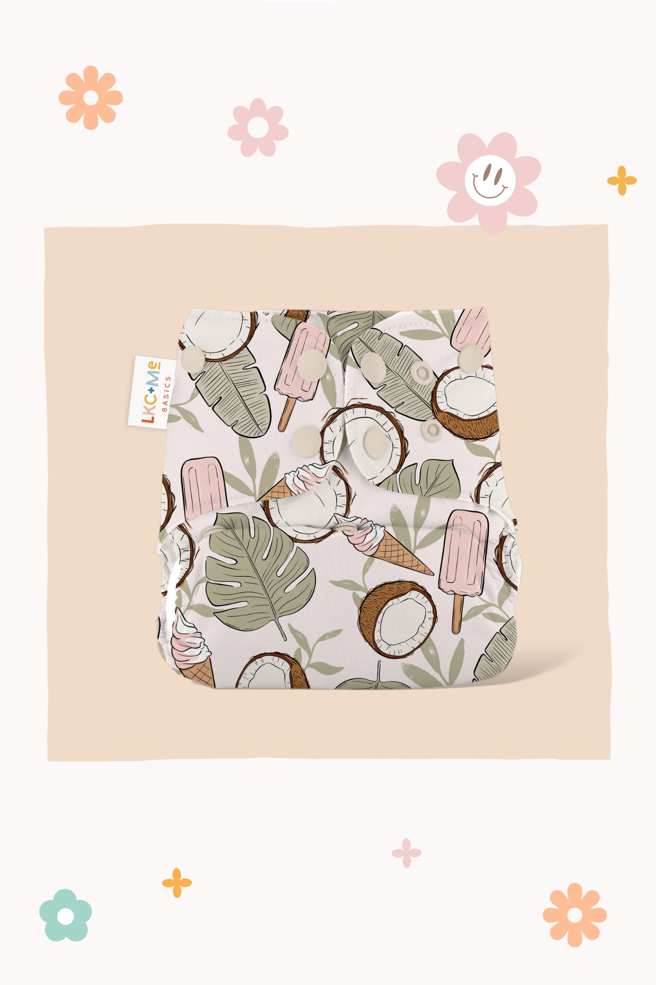 LKC+Me - One-Size Pocket Cloth Diaper with AWJ - Leilani