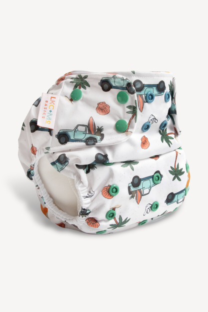 Cloth Diapers Lighthouse Kids Co. modern pocket cloth diapers have athletic wicking jersey, AWJ one size diapers from 7-55lbs.  Tummy panel for belly sleepers.  Fun prints and colors.